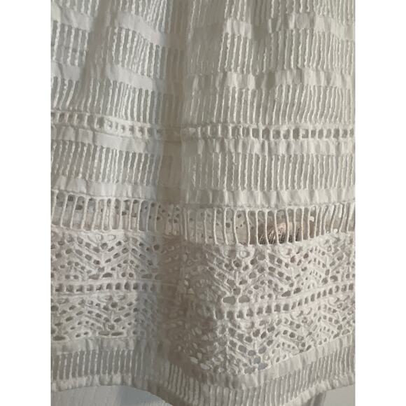 Maeve Ladder Lace Blouse Size 8 White Bohemian Lace Sleeveless - Picture 4 of 5